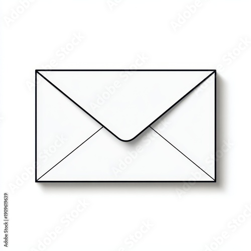 Monochrome envelope outline graphic for professional correspondence visuals