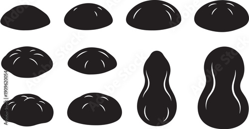 Black blobs on a white background vector illustration set