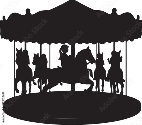 Black silhouette of the Three Wise Men riding camels guided by the Star of Bethlehem