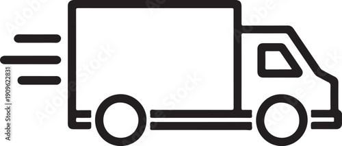 Speedy Delivery: A simple yet dynamic illustration of a delivery truck, conveying concepts of efficiency, speed, and logistical prowess. 