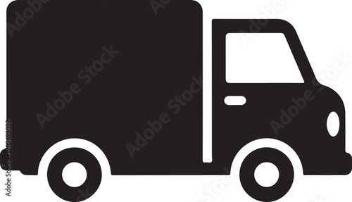 Delivery Truck Silhouette: A bold, minimalist design featuring a delivery truck, perfect for conveying messages of shipping and logistics.