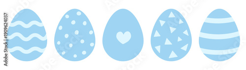 Minimal Blue Easter Egg Vector Set