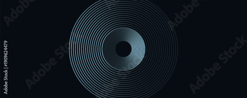 Blue abstract background with glowing circles. Swirl circular lines pattern. Geometric spiral. Twirl element. Modern graphic design.