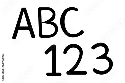 This image is a simple typographic illustration of basic characters.