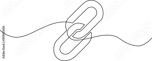 A detailed illustration of a paperclip with a string attached to it. Vector