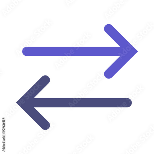 Obraz na plátně Vector of Two Arrows Icon for Data Transfer and Synchronization UI_Filled purple