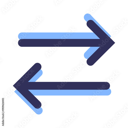 Vector of Two Arrows Icon for Data Transfer and Synchronization UI_Filled Line Icon