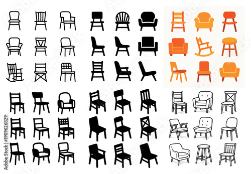 Varied chair designs collection
