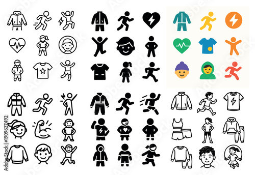 Fitness and health icons collection