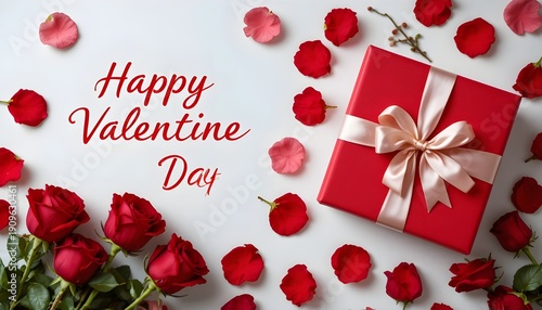 gift box with red roses
