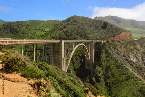 Big Creek Bridge, a spectacular concrete arch bridge located in the Big Sur region of California, USA