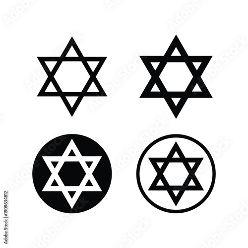 Star of David symbol variations in modern design elements