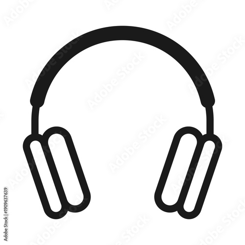 Headphones headset line icon vector for music audio communication app