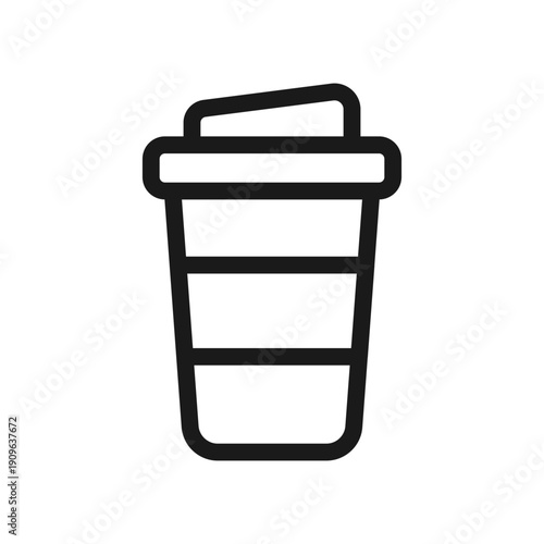 Takeaway coffee cup line icon vector for cafe togo drink app