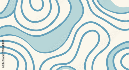 A blue and white abstract pattern with swirling shapes and lines