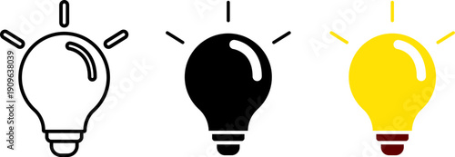 Light Bulb icons. Idea Icons