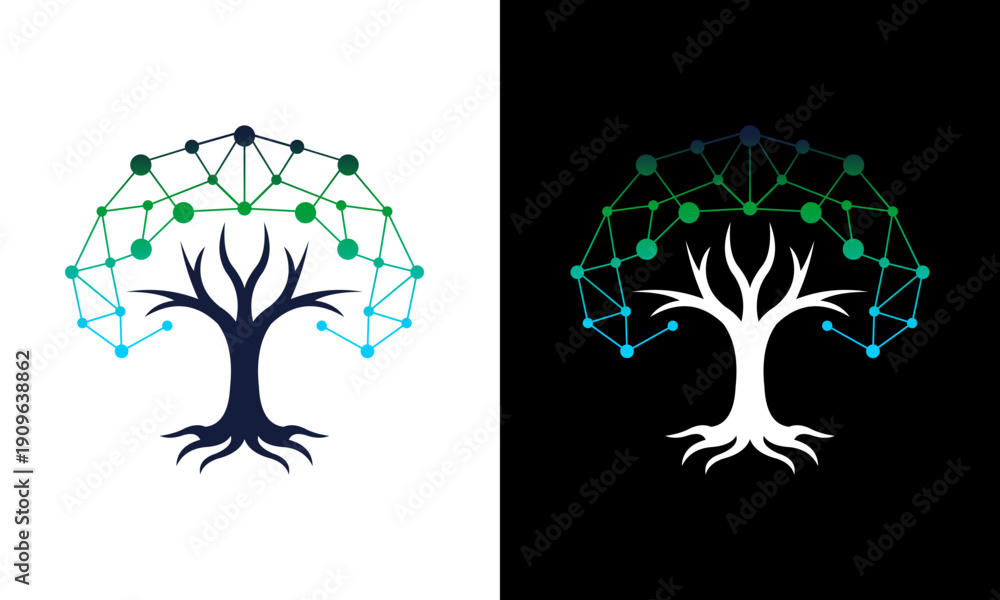 Fototapeta premium internet technology tree logo