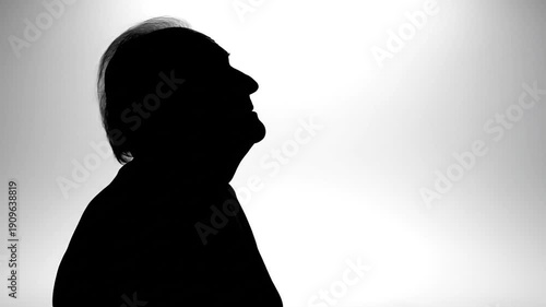 Wallpaper Mural Silhouette of a person's back, hair visible, against a bright white background Torontodigital.ca