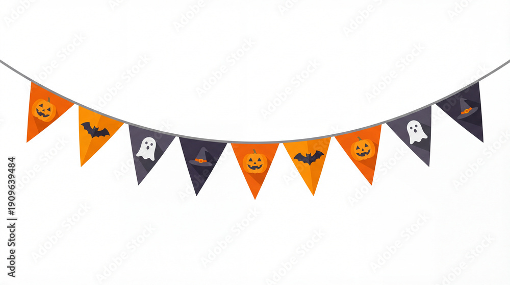 Fototapeta premium Halloween bunting flags