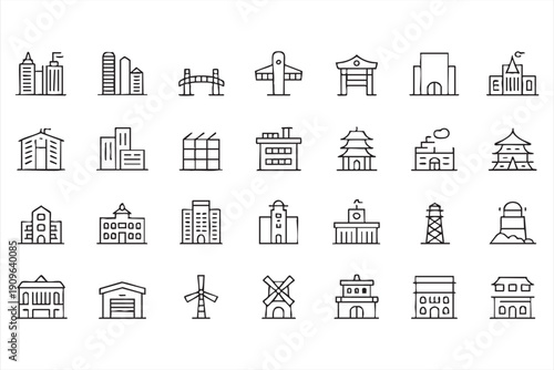 Government school and university icon pack