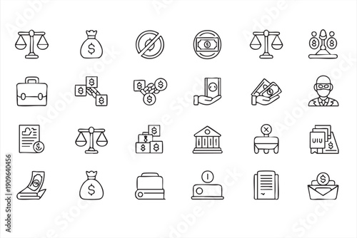 Corporate fraud and legal violation vector set
