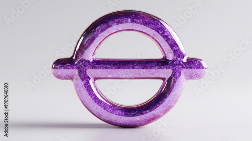 Glossy Purple Circular Icon with Open Center on a Clean Background