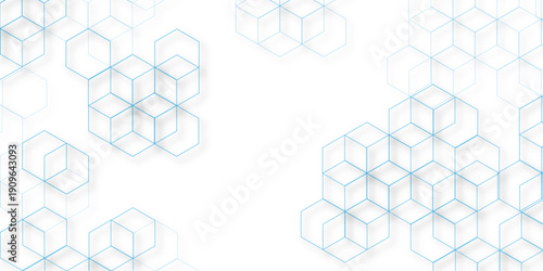 abstract geometric blue texture background. blue hexagon 3D background texture. 3d rendering illustration. Clear pattern abstract background hexagon .Futuristic abstract banner.	