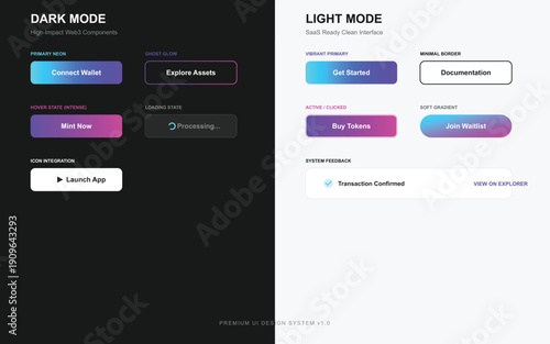 Modern Web3 and SaaS UI Kit with Dark and Light Modes
