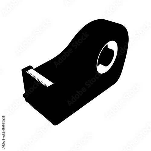 A black silhouette of a tape dispenser on a transparent background