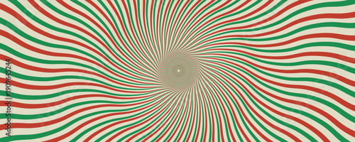 Vintage red green grunge retro circus lights background with festive swirls. Vector illustration