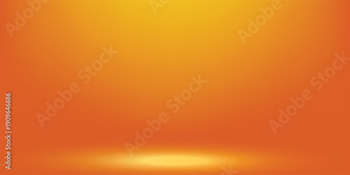 3d abstract autumn studio room background. Orange, brown dark gradient empty wall backdrop. Back ground horizontal mockup product season presentation. Empty scene platform. Promotion vector display.