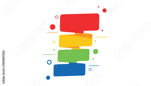 Colorful abstract geometric shapes composition with rectangles and circles in red, yellow, green, and blue hues