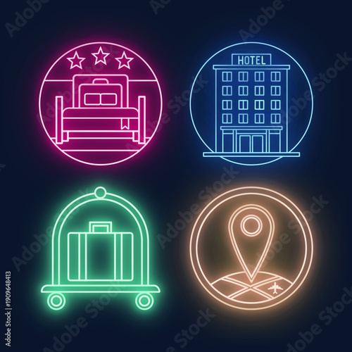 Hotel and Travel Icons Set