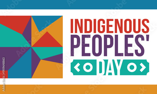 Indigenous Peoples' Day. Native American Day. American Indian culture. Heritage Month. Celebrate annual in United States. Tradition pattern. Poster, card, banner and background. Vector illustration