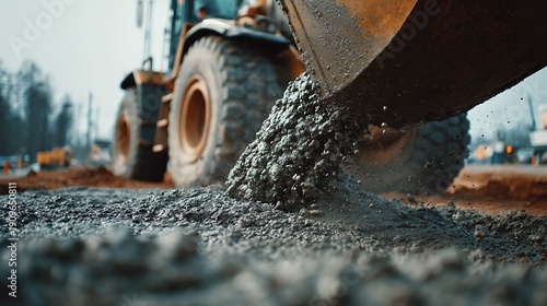 Wallpaper Mural Construction Site with Heavy Machinery Pouring Concrete. Torontodigital.ca