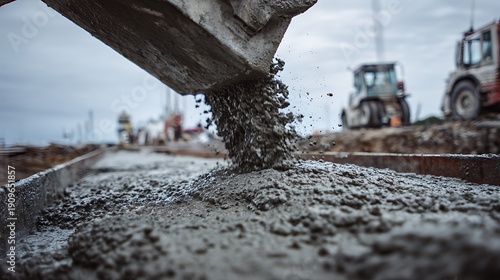Wallpaper Mural Cement Pouring from Truck at Construction Site. Torontodigital.ca