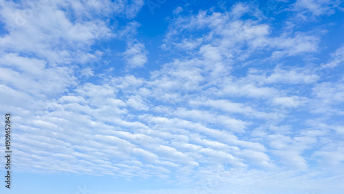 Valokuva Wonderful bright blue sky displaying numerous white clouds forming a beautiful t