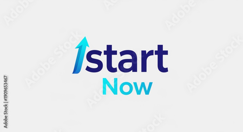 Start Now Logo Design – Motivational Business Growth Arrow Icon



