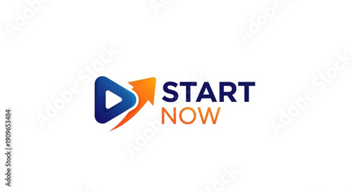 Start Now Logo Design – Motivational Business Growth Arrow Icon



