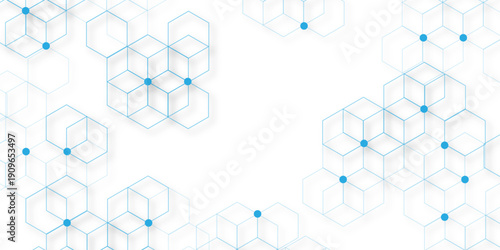 abstract geometric blue texture background. blue hexagon 3D background texture. 3d rendering illustration. Clear pattern abstract background hexagon .Futuristic abstract banner.	