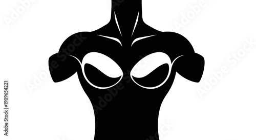 Silhouette of a muscular female torso with a sports bra, showcasing strength and fitness.