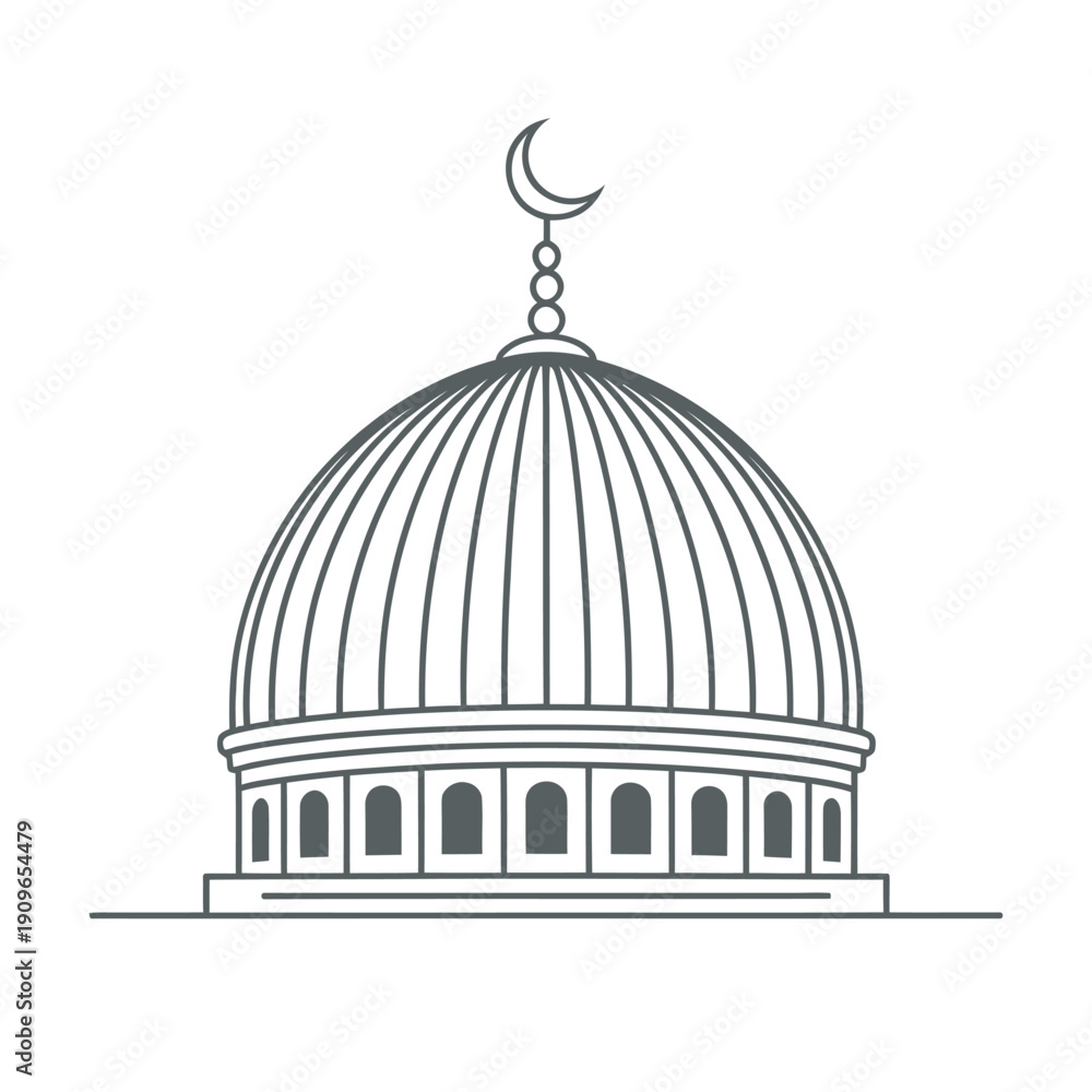 Fototapeta premium Islamic Mosque Dome - Traditional Architecture Symbol