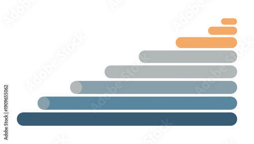 Stylish blue and grey bar graph with ascending bars on a clean white background for business presentations