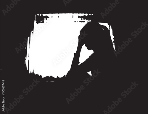 silhouette of a depressed woman