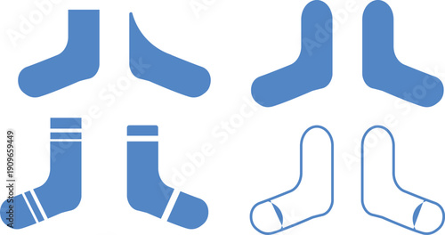 Professional socks branding logo. Global hosiery service app icon. Footwear and hosiery symbols. Modern winter clothing icons for fashion retail and e-commerce apps
