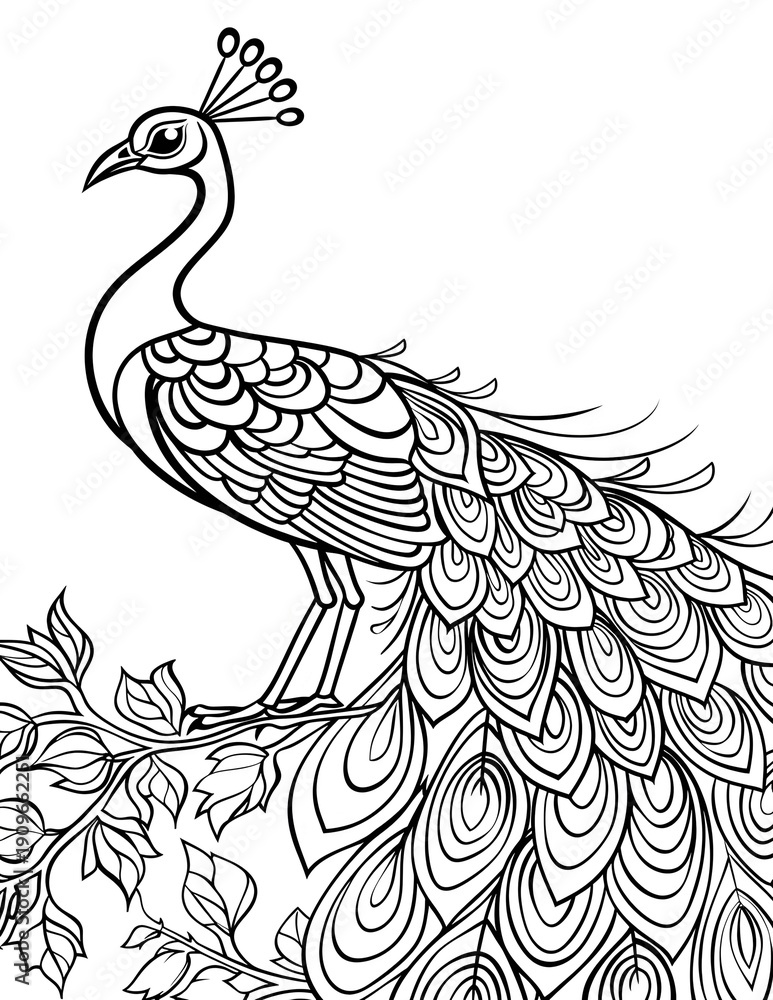 Fototapeta premium birds coloring page, bird coloring pages, wildlife coloring sheets, tropical bird coloring page, bird coloring book, animal coloring page, animals coloring book