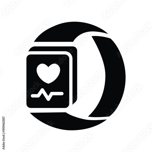 smartwatch solid icon illustration vector graphic.eps