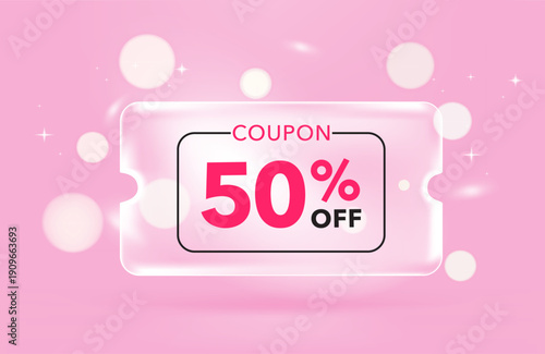 Transparency Glassmorphism isolated background. 3d vector rendering