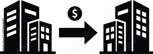 Business merger and acquisition concept with money transfer