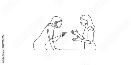 Continuous one line drawing of Two individuals sharing a moment over a small handheld device
